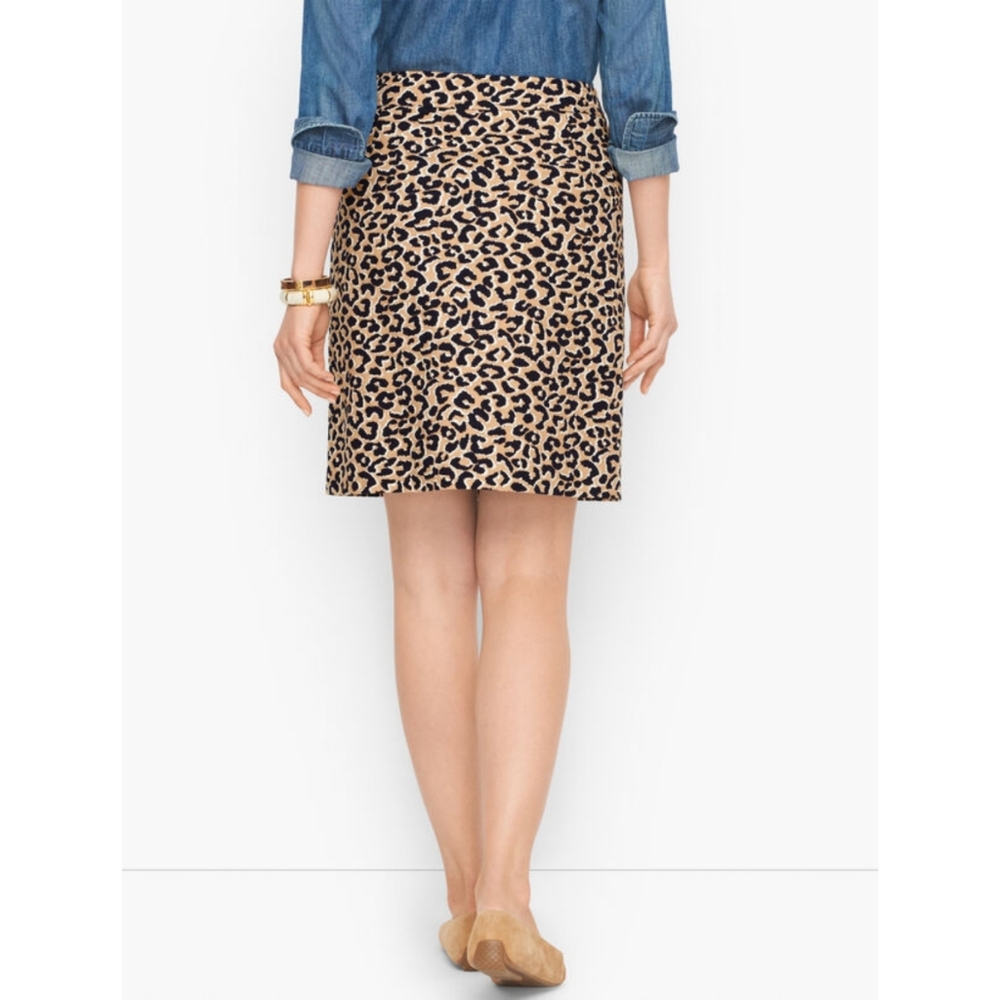 Talbots Cheetah Print A-Line Skirt 10P Canvas Petite Leopard Above Knee - Picture 9 of 14